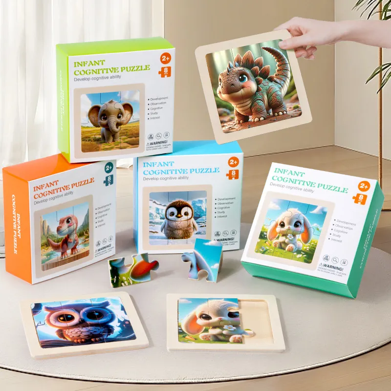 Wooden Plywood Jigsaw Puzzle - 8 Designs in 1 Box 6 Puzzles for Kids Ages 3-8 Montessori Toys - Toy Gift for Toddlers 3-8 Year Old 1
