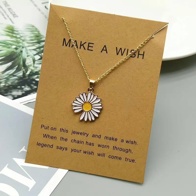 Cute Trendy Daisy Necklace Sun Flower Necklaces for Girls Simple Stylish - Flower Jewelry Dainty Chain Necklace for Women New Collection - Pendant Necklace for Girls Stylish 1