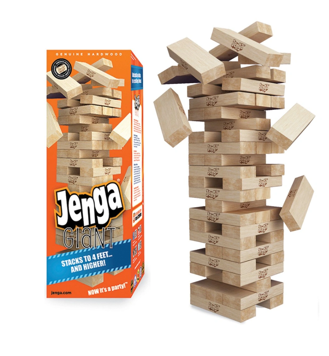 Classic Jenga Game – Genuine Hardwood Giant Stacking Tower | Real Wooden Blocks Tumbling Game 1