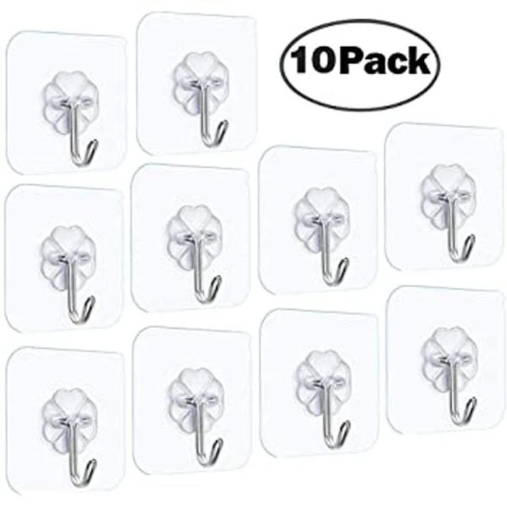 10 Pcs Hanger Hook Transparent Strong Self Adhesive Door Wall Hangers Hooks Suction Heavy Load Rack Cup Sucker for Bathroom 1