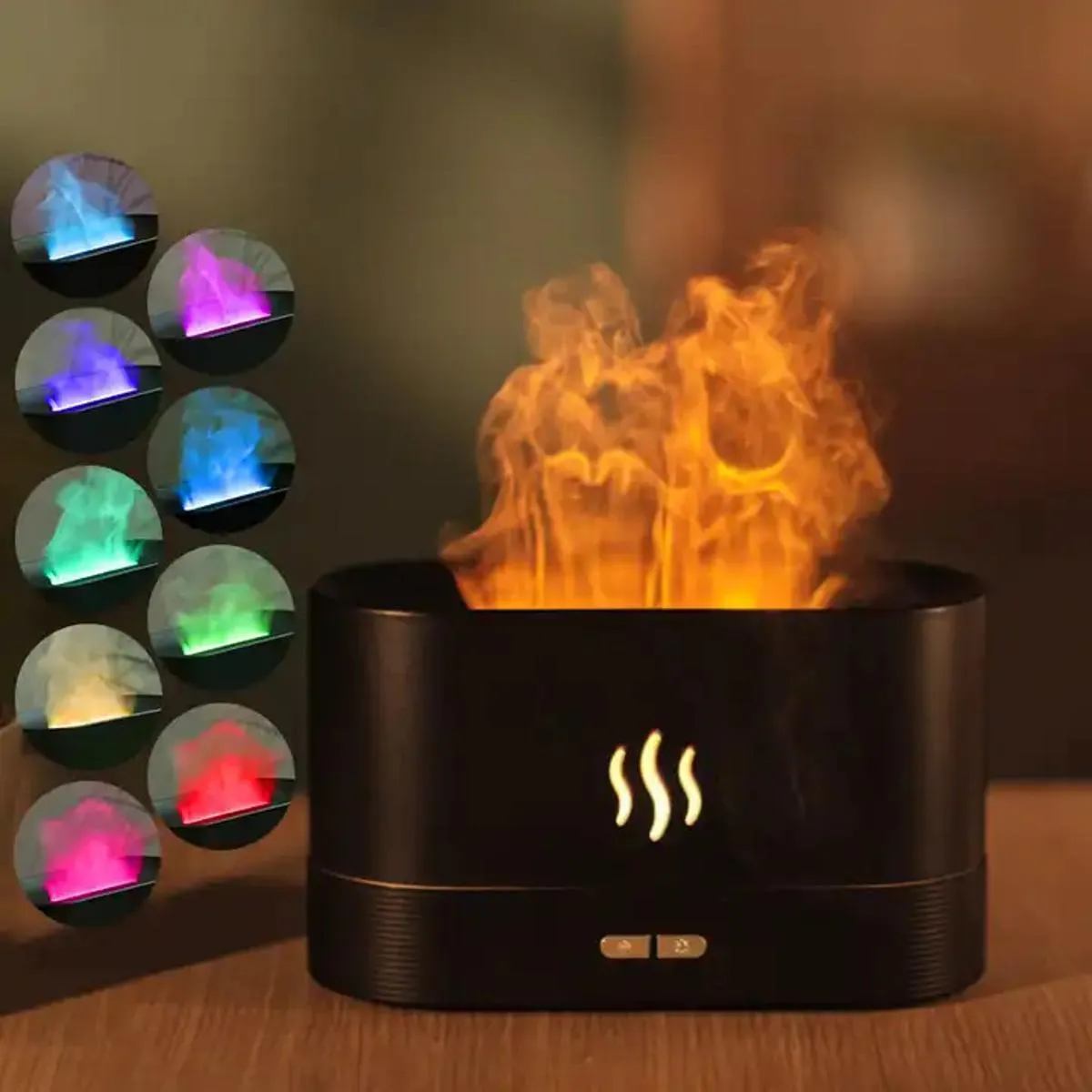 DQ701 Flame Effect Humidifier Led Night Light Fire Humidifier Aroma Diffuser Humidifier 1