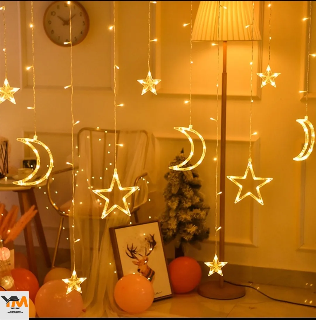 Moon Star LED Fairy Light for Curtains- 16 feet, 3 Moon, 3 Star, 6 Small Star 1