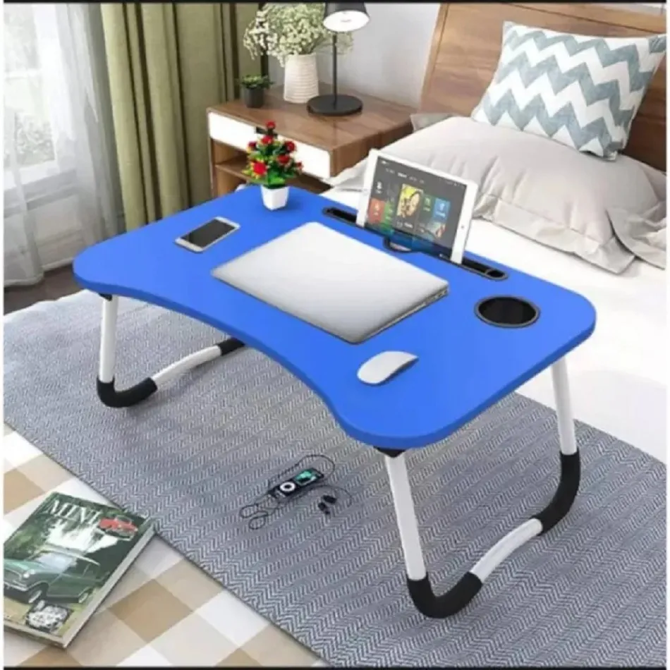 Foldable Laptop Table-Blue For Reading, Writing, Eating, On Bed 1