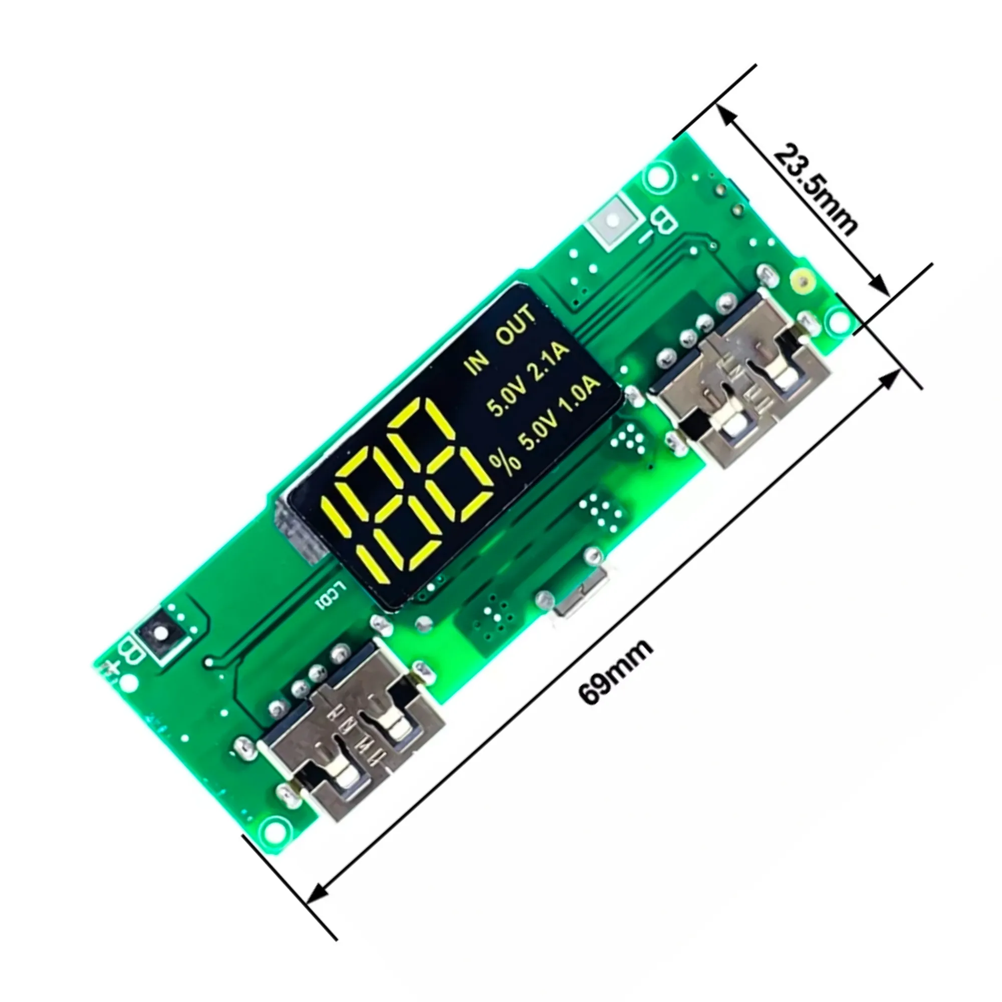 LED Dual USB 5V 2.4A Micro/Type-C USB Mobile Power Bank 18650 Charging Module Lithium Battery Charger Board Circuit Protection 1