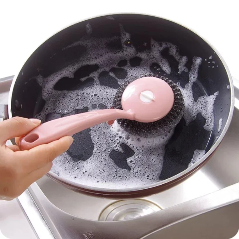 Long Handle Stainless Steel Wire Dishwashing Cleaning Brush 1