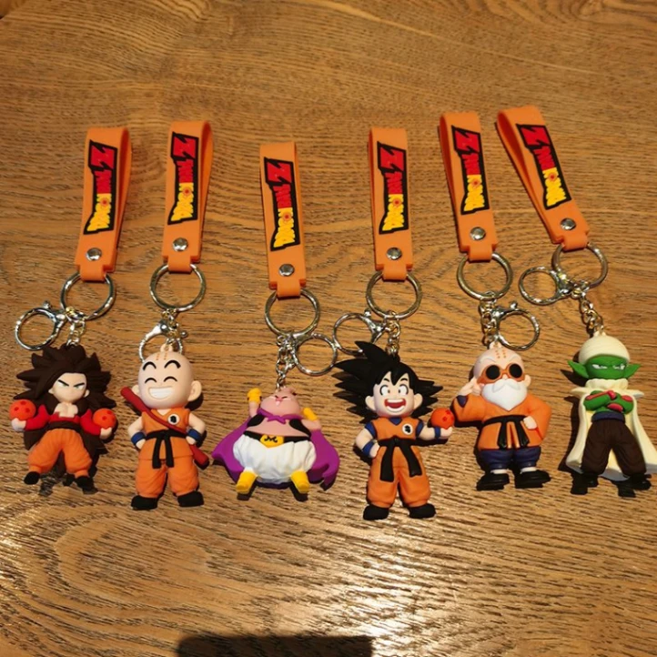 Dragonball Keychain Pendant Keyring Bag Gift Kids Girls Boys Soft Silicone Cartoon Anime Goku Keychain 1