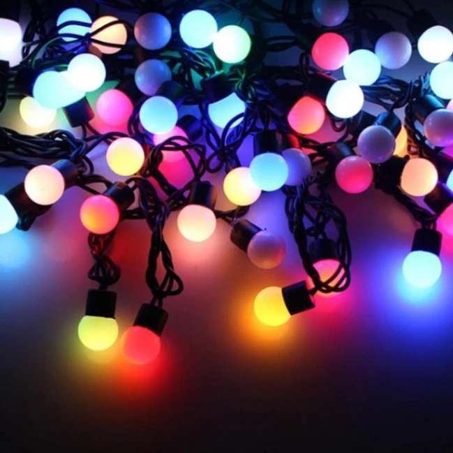 LED Color Changing Fairy Light Ball Shaped - 28 bulbs, LED Ball Shaped String Fairy Lights Multi-color 1