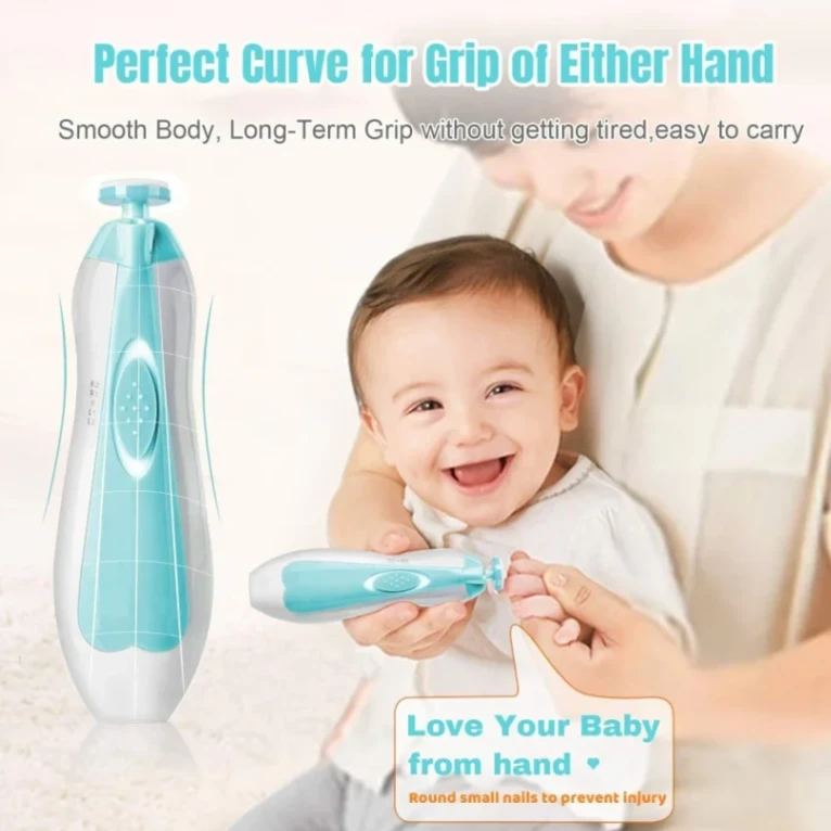 Baby Nail Trimmer Filer for New Born Electric with 6 Grinding Heads Safe for Kids Manicure Kit Nail Clippers Painless Safe Effective 1