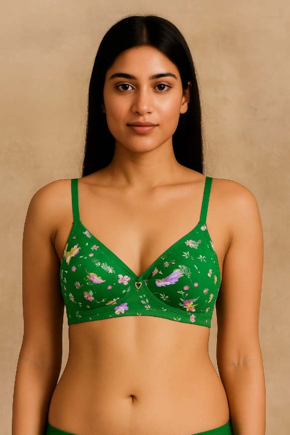 4 Pieces Standard Steach And Qualityful Stretchable Printed Bra For Womens And Girls &amp; good quality 1