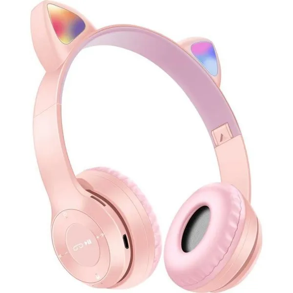 Cute Cat Ear Wireless Headphones P47 Headset Bluetooth HIFI Stereo Headphones Music Earphone Handfree Supports Earbuds TF Memory Card MP3 Player with Microphone for Andorid IOS 1
