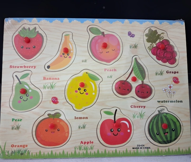 Wooden Fruit Puzzle Set – Montessori Educational Toy for Toddlers &amp; Kids 1