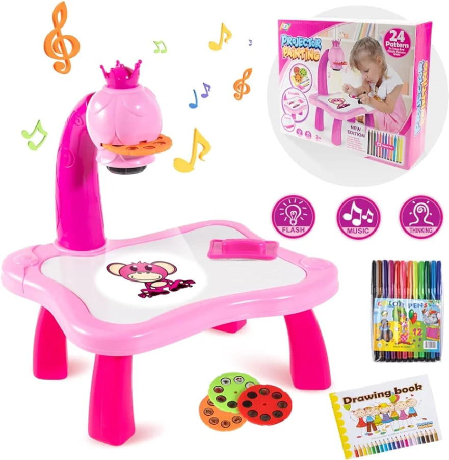 Drawing Projector Table for Kids, Trace and Draw Projector Toy with Light , Child Smart Projector Sketcher Desk, Learning Projection Painting Machine 1