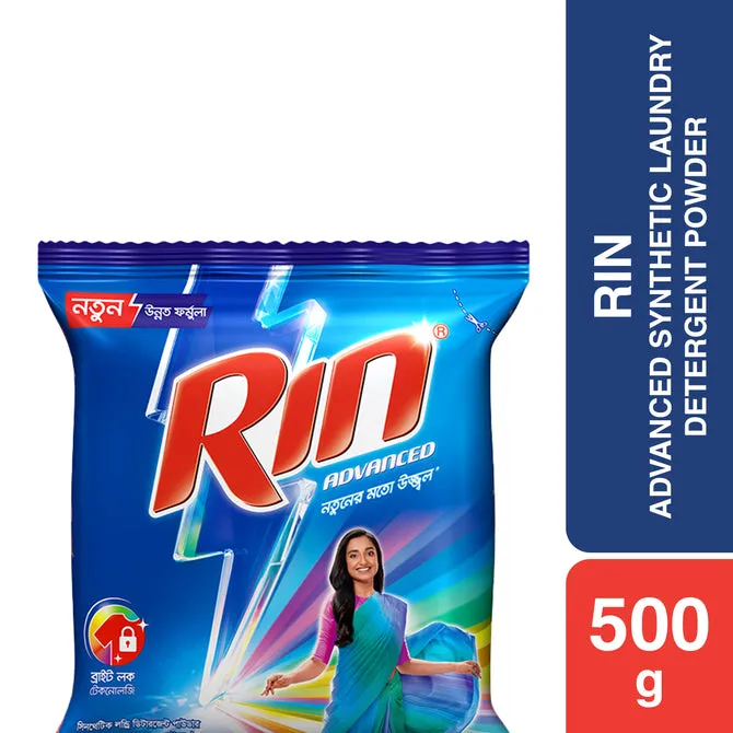 Rin Advanced Synthetic Laundry Detergent Powder 500g 1