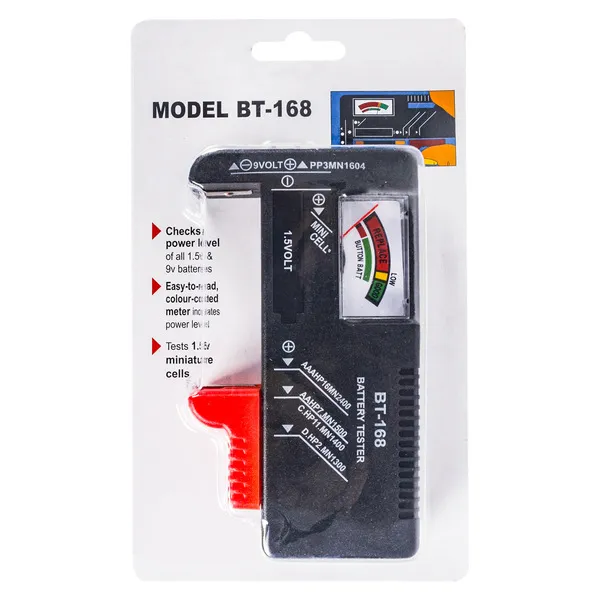 BT-168 Battery Tester Universal Battery Checker Small Battery Testers for AAA AA C D 9V 1.5V Button Cell Batteries 1