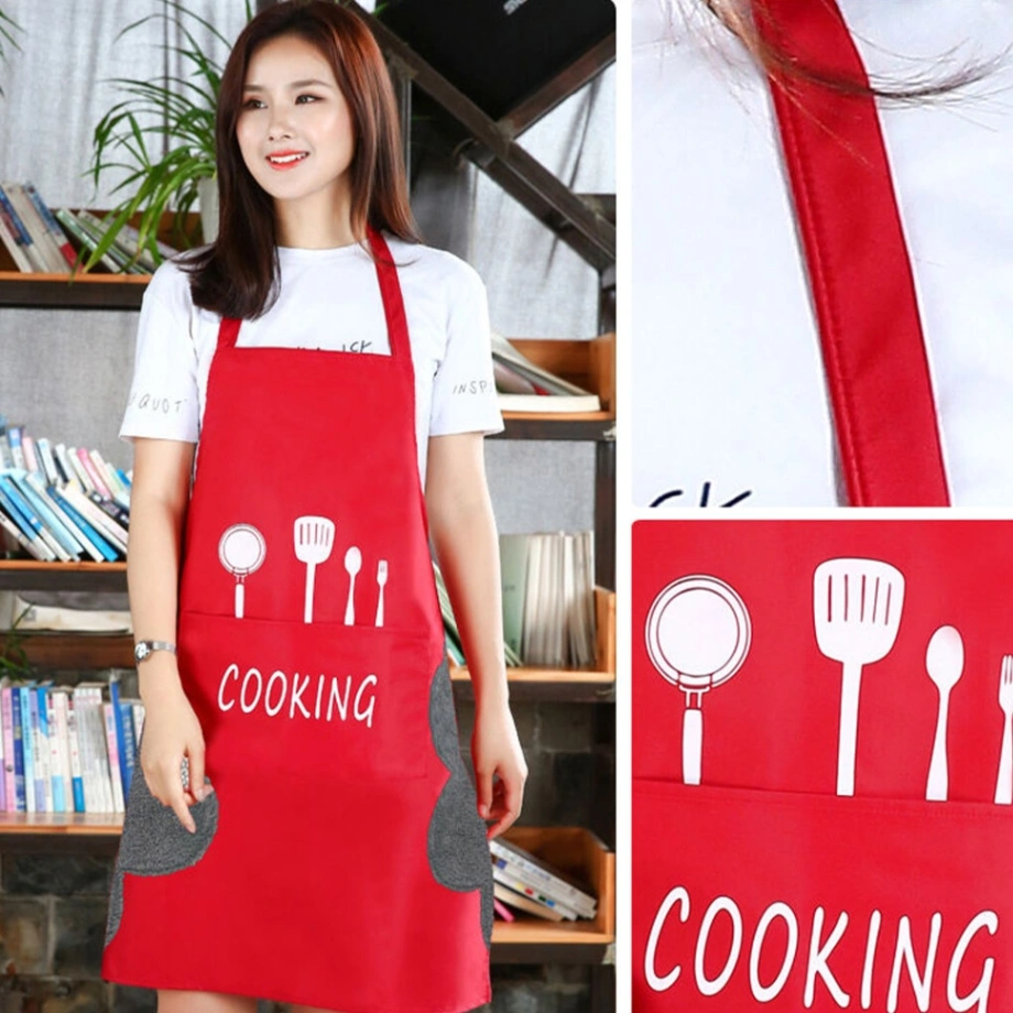Kitchen Cooking Apron, Waterproof &amp; Anti-Oil Polyester Kitchen Apron, Restaurant Apron for Chef Cooking 1
