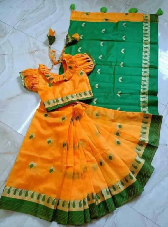 Ready sari For baby Girls (2-6y) [Sari + belawj+ peti cort ] 1