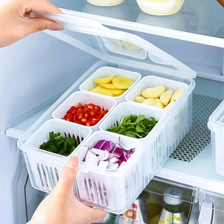 6 grid fridge storage box, Refrigerator Storage Box 6 Grids, Freeze storage box 1