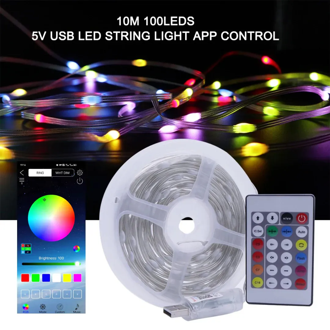 Dream Fairy Lights Smart Pixel RGBIC LED 33ft 10m USB Powered Remote Controller & Smart App 1