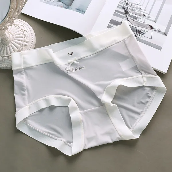 Air thin mid-waist ice silk seamless underwear women's new comfortable breathable sexy pure desire style girl briefs 1