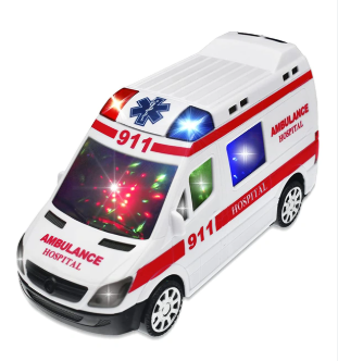 Ambulance Toy with Realistic Lights, Sounds &amp; Movement – Battery Operated Emergency Rescue Vehicle for Kids 1