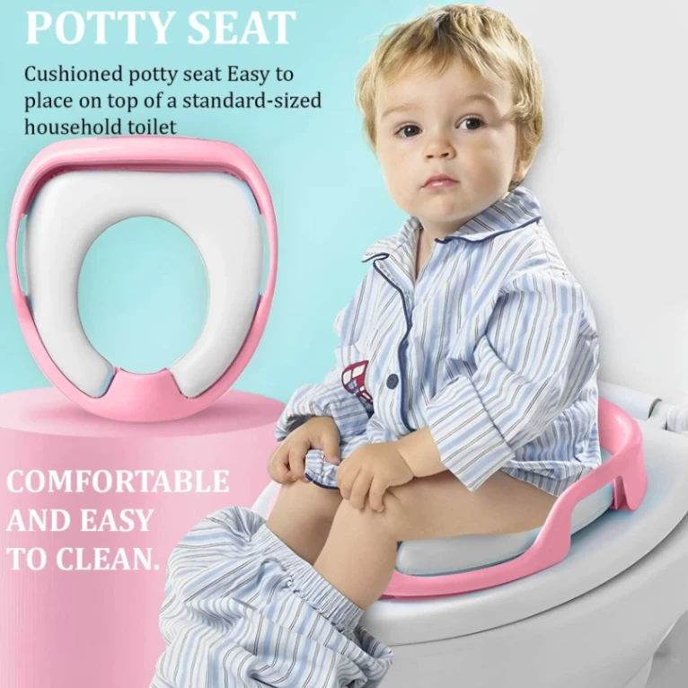Soft Baby Toilet Seat, Toilet Training&#x2F;Commod&#x2F;Potty Safe Seat For Kids (18-30Months) Sitting Ring with Handles Bathroom Trainer Closestool Cover 1