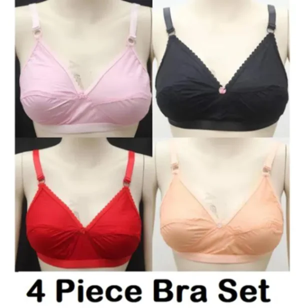 Cotton Bra Boil Fabrics Multi-Color - 4 Piece Set - Bra - Bra For Girls - ব্রা 1