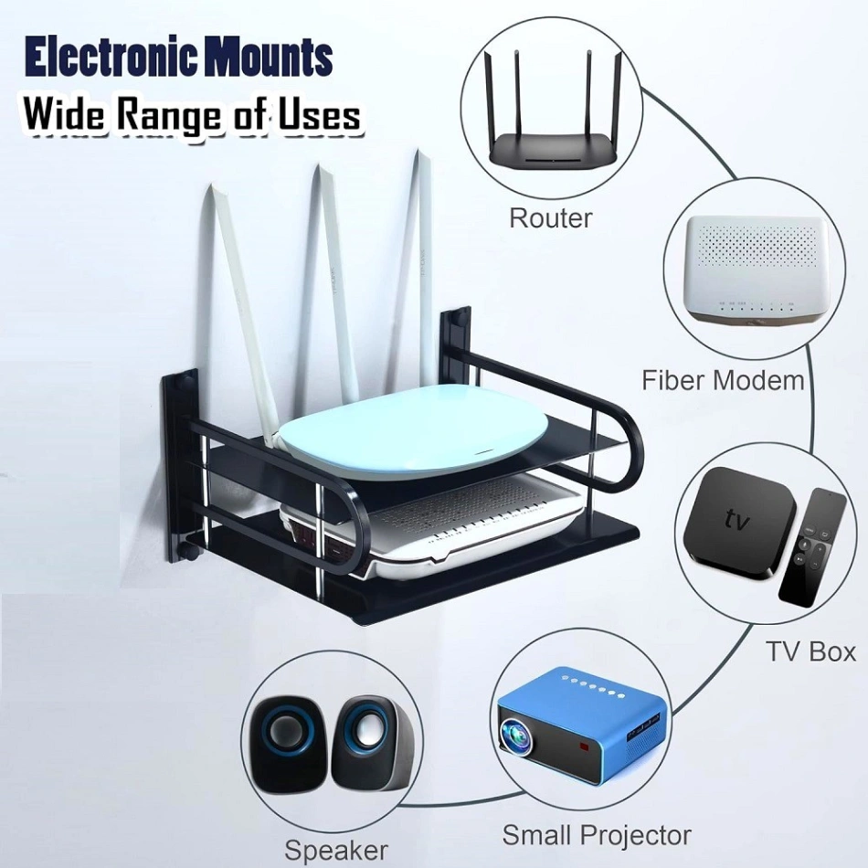 2 Layer Wall Mounted Router Stand Metal 1