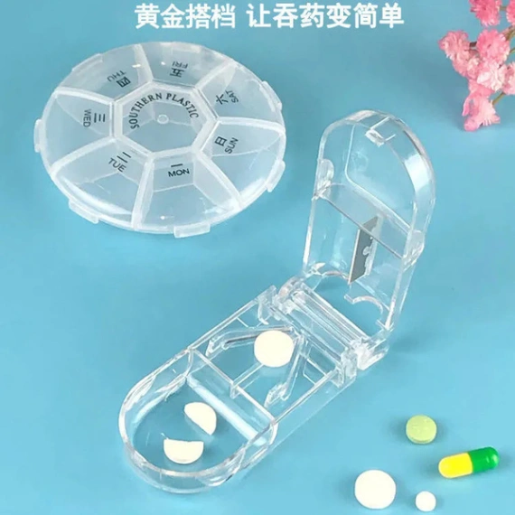 Medicine Cutter Splitter Divide Transparent Storage Case and Storage Box Pill Cutter 1