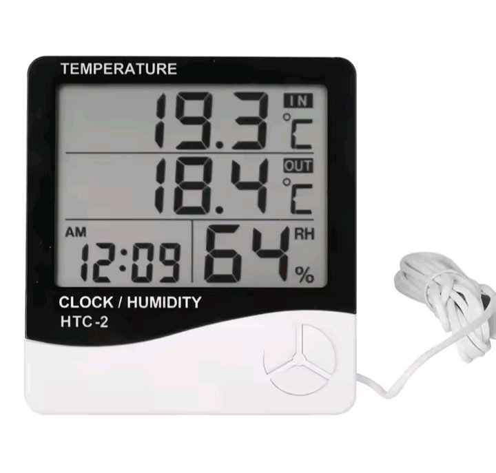 HTC-2 Temperature Humidity Digital Hygrometer with Clock 1