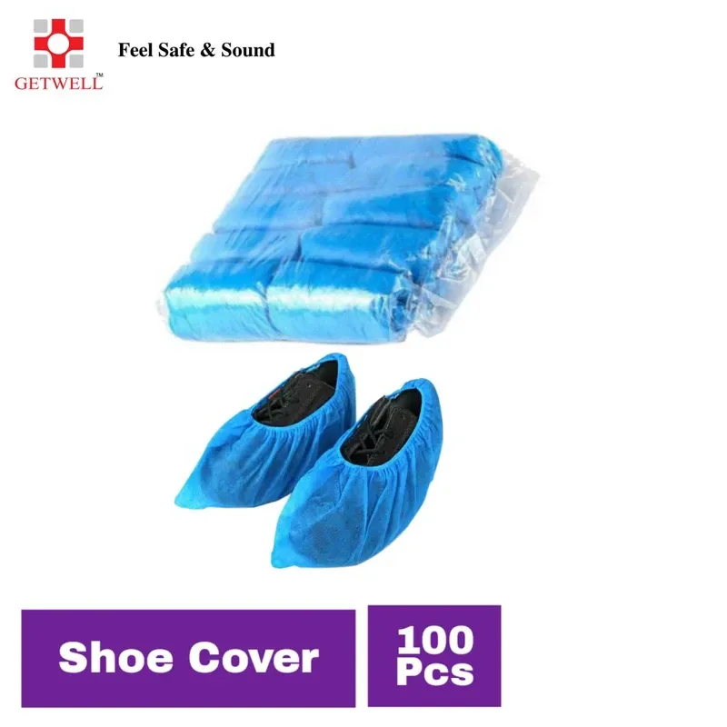 100 Pcs Getwell Shoe Cover Non Oven Disposable Surgical Over Boot Cover Medical Hospital and Industrial Use 1