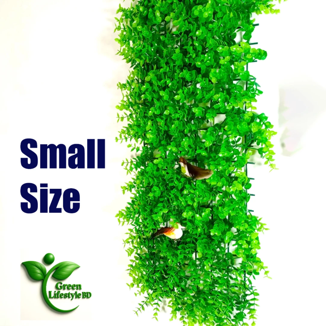 Wall decoration of green artificial plant with an artificial Bird for home decoration. 1