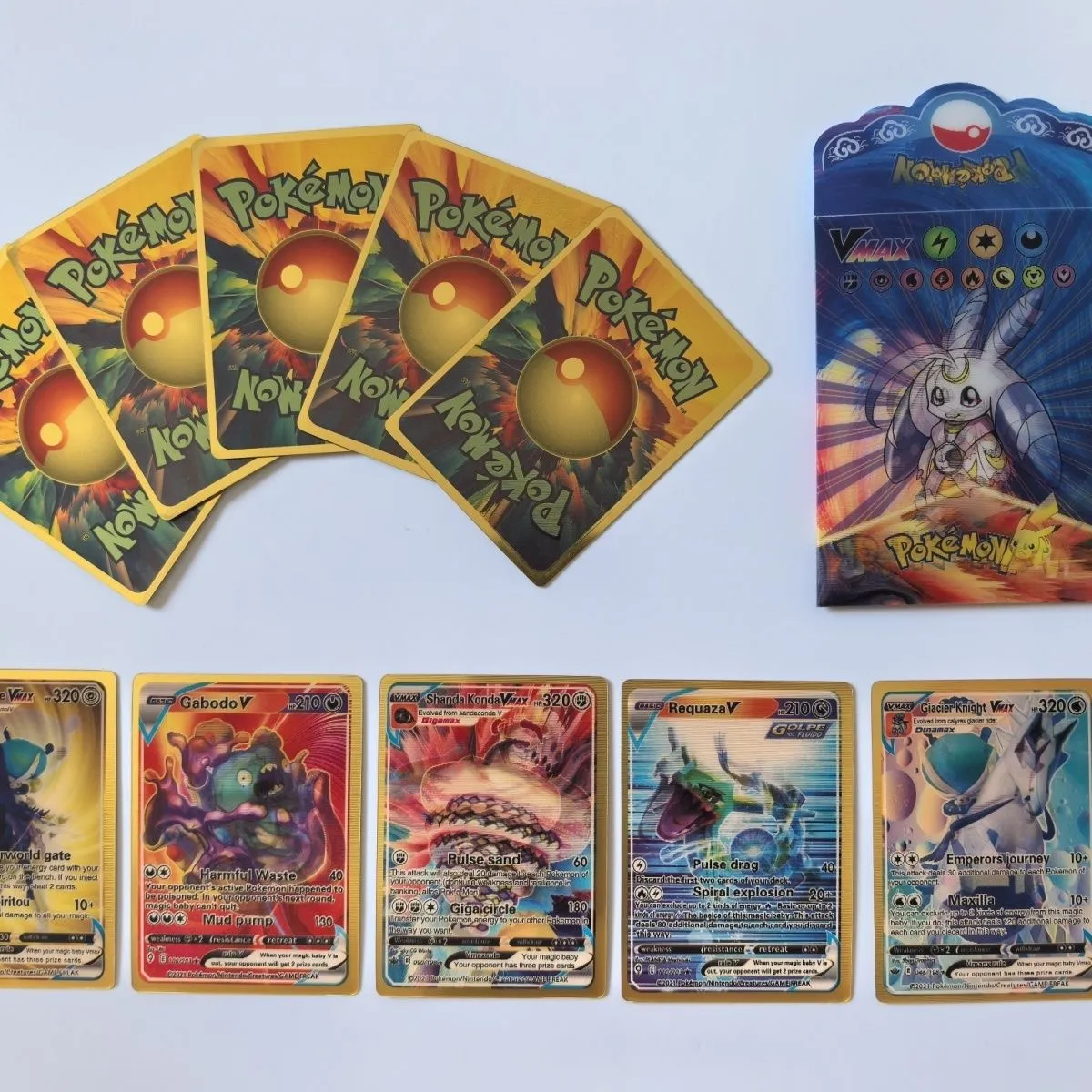 55 Pcs Pokemon Rainbow Cards Rainbow Foil Set English Version 1