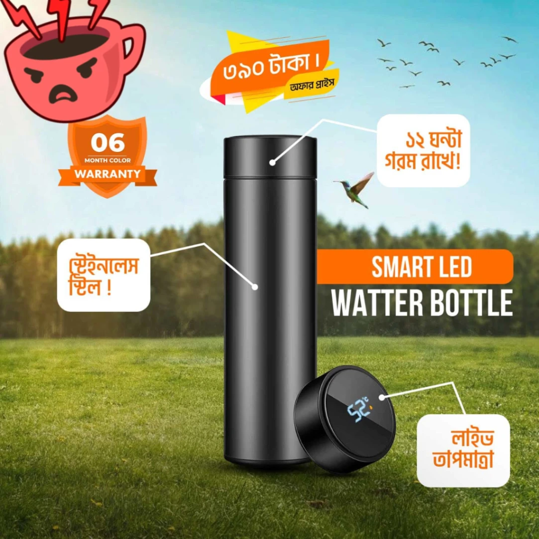 Smart LED Display Water Bottle Feature 1
