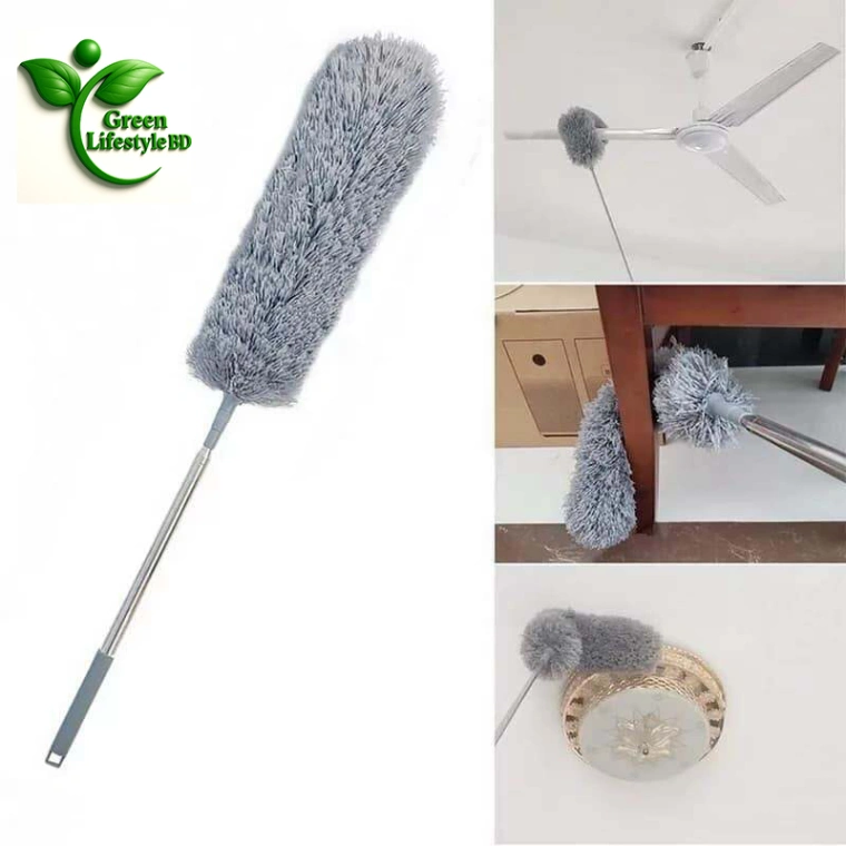 Microfiber Duster with 50&quot; Extension Pole – Bendable Long Handle Duster for Ceiling Fan, High Ceiling &amp; Home Cleaning (Dark Grey) 1