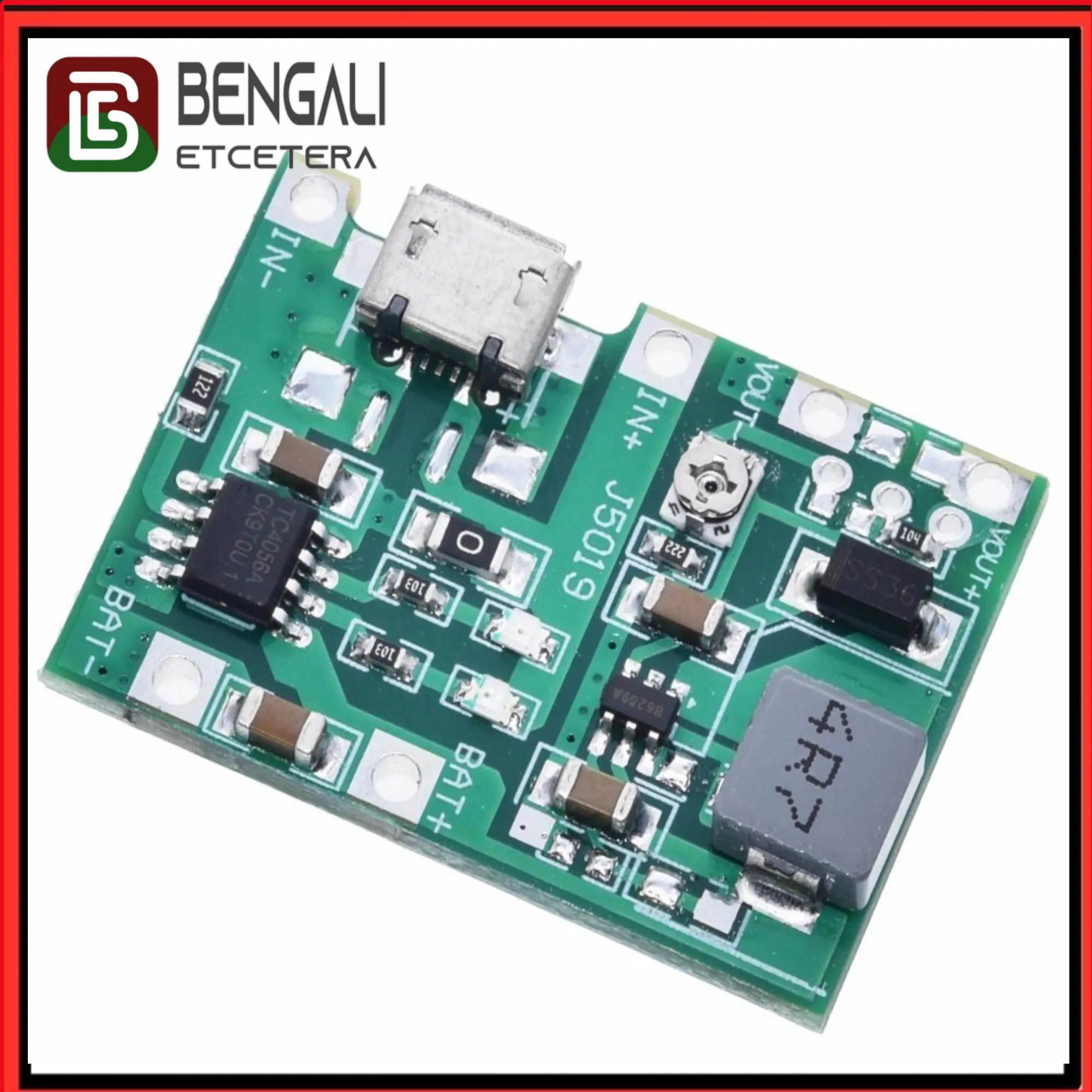 J5019 HW-357 Boost Module DC-DC Step Up Converter - Boosts Voltage for Tp4056 Battery Charger Efficient Voltage Boosting 1