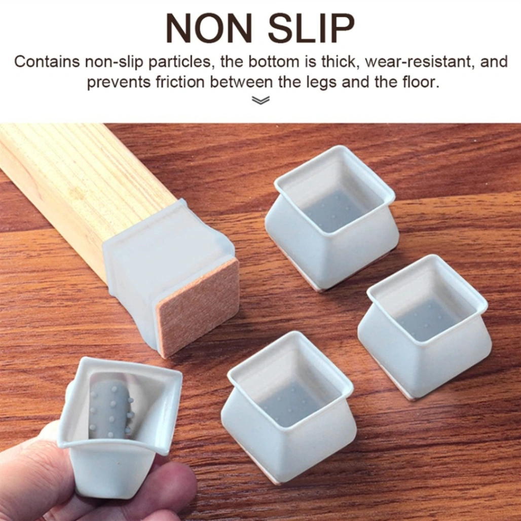 Silicone Chair Leg Square Caps 4Pcs/set 1