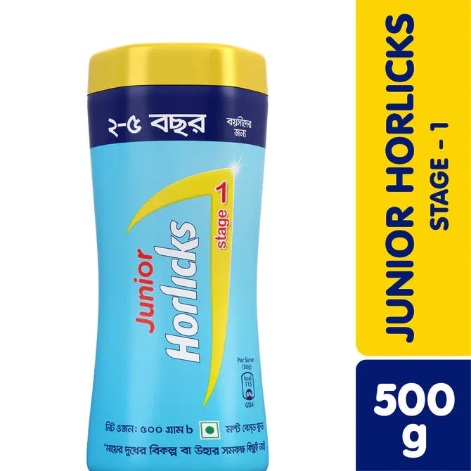 Junior Horlicks Health and Nutrition Drink Stage-1 Jar 500g (Powder Drink) 1