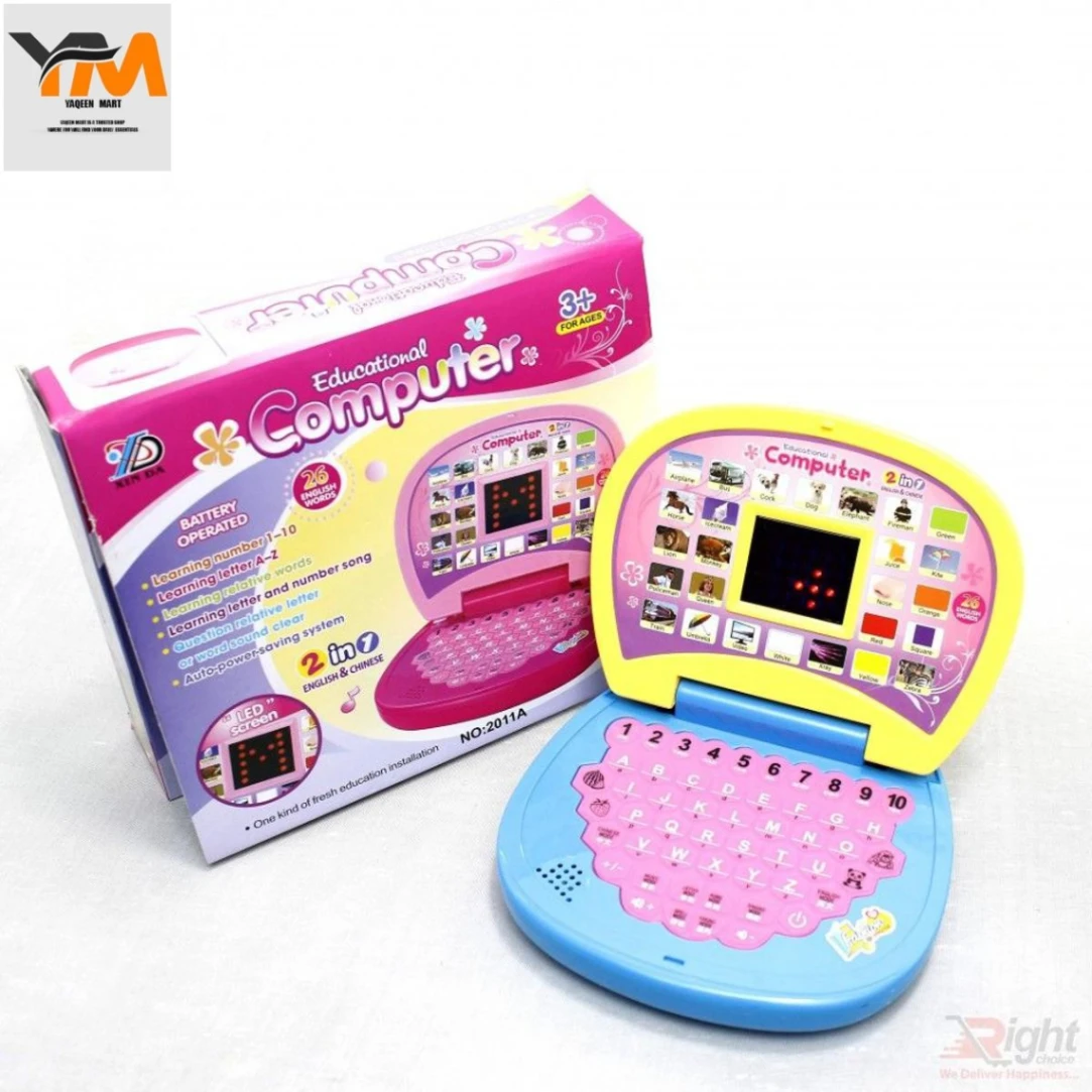 Educational Computer and Learning ABCD, Words &amp; Number Battery Operated Kids Laptop with LED Display and Music - Baby Toy 1