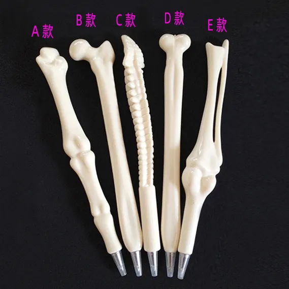 5pcs Student Realistic Plastic Bone Styling ball Pen Different Design 1