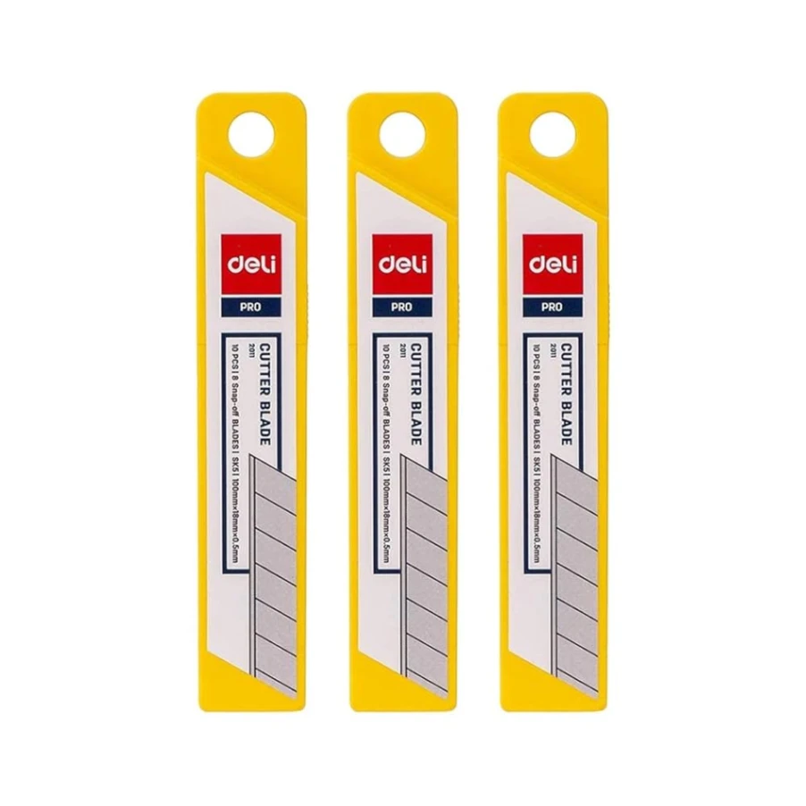 Deli PRO 2011 Anti Cutter Blade, 1 Box-10 Pieces. 1