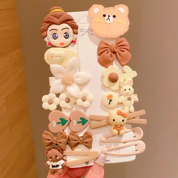 14Pcs&#x2F;Set Cute Baby Girls Hairpin Clips Colorful Korean Cute Flower Animal Kids Princess Children Broken Hair Accessories 1
