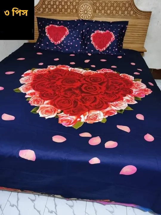 luxury panel bed sheet with two pillow cover size king 1