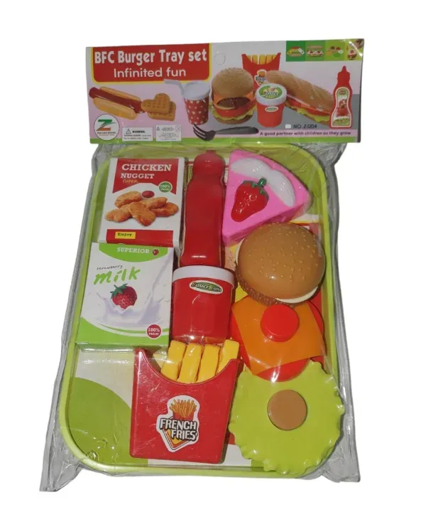 Baby Fast Food Burger set with tray For kids Baby Play Sets 1