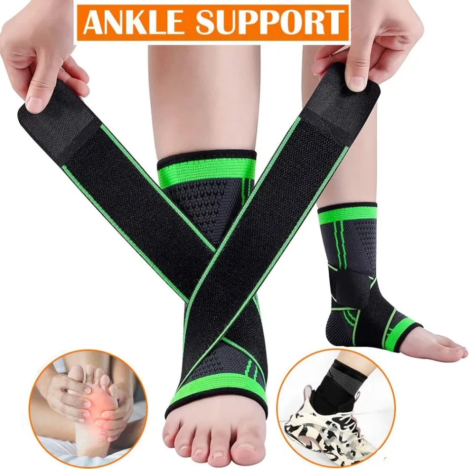 Pressurized Support Ankle 1pcs, Breathable Ankle Compression Sleeve with Adjustable Wrap 1