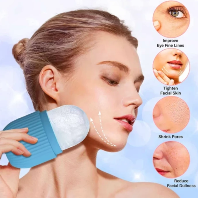 Ice Roller For Face, Beauty Facial Massage Ice Roller, Glow Cube Ice Roller for Face, Skin Care Tools for Eye Wrinkles, Acne Puffiness Relief 1