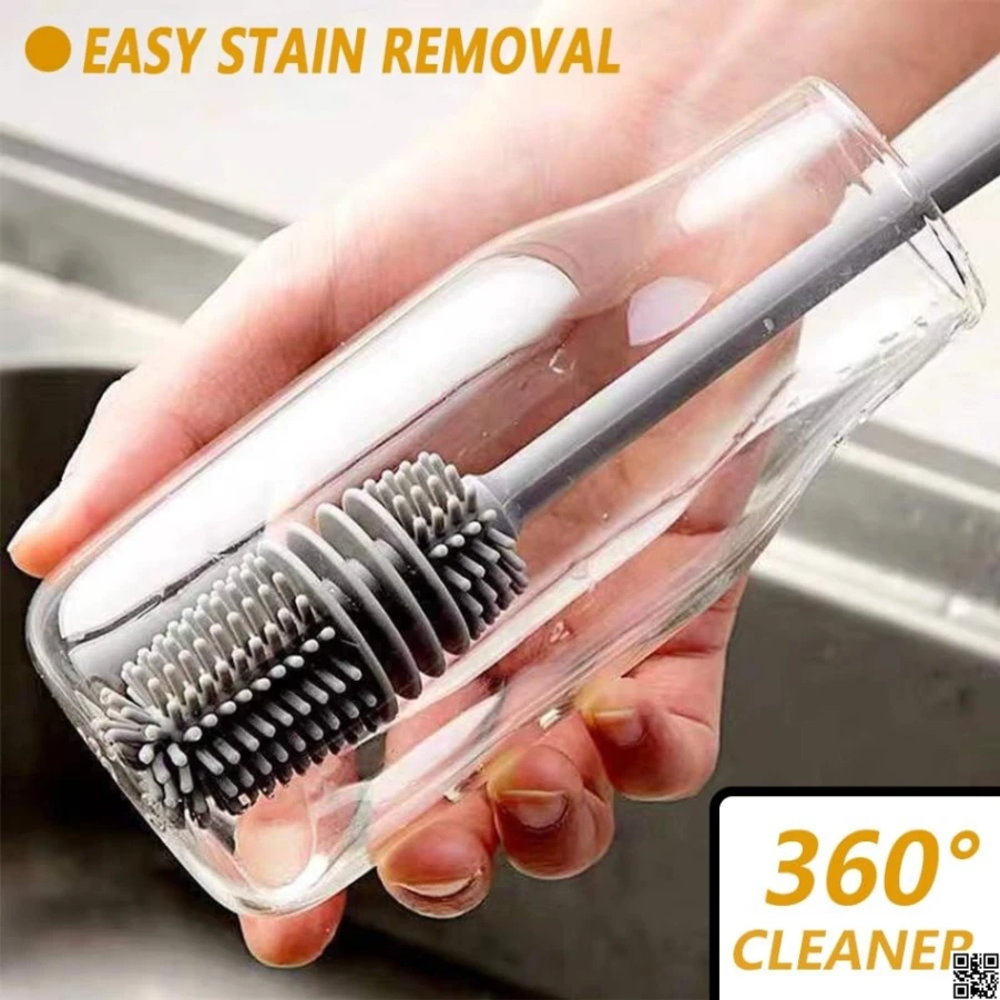 Silicone Bottle Cleaning Brush Bottle Cleaner for Washing Baby Bottles Handle Brush 1
