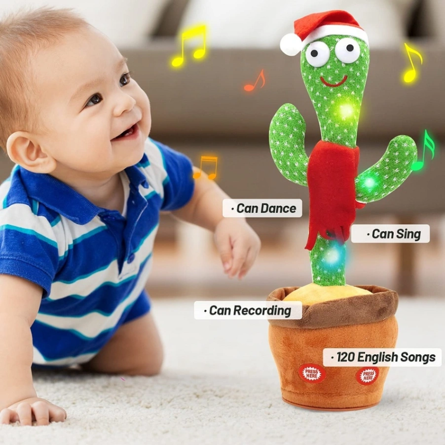 Rechargeable Dancing Cactus Toy Song Singing, Talking, Record &amp; Repeating What You say Electric Cactus 1