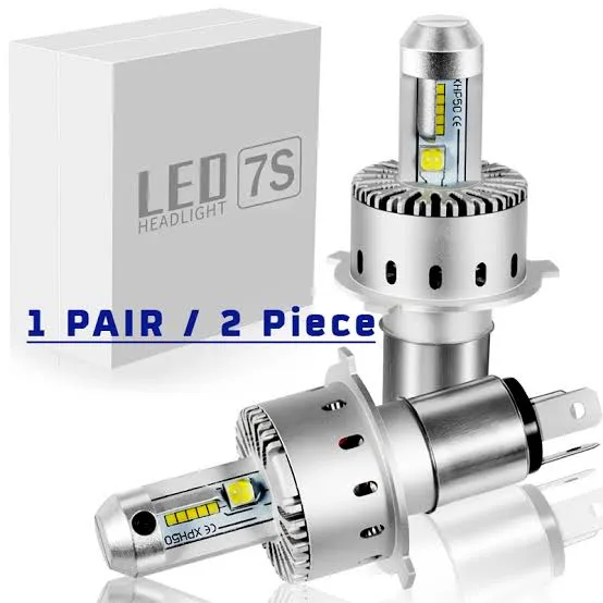 Authentic 7S LED Headlight (2 Piece) for Motorcycle and Car H4 Socket 80W 8000 Lumen 12V 1
