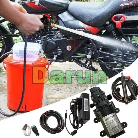 Portable Bike / Car Washer Combo Water Pump Hose Pipe Spray Gun Full Set, Water Pump for Bike Or Car Wash & Garden Irrigation 1