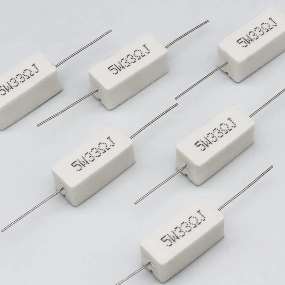 0.33 ohm 5 watt Five watt Resistor ±5% 0.33Ω 0.33 ohms Ceramic Cement Wirewound Resistance 5